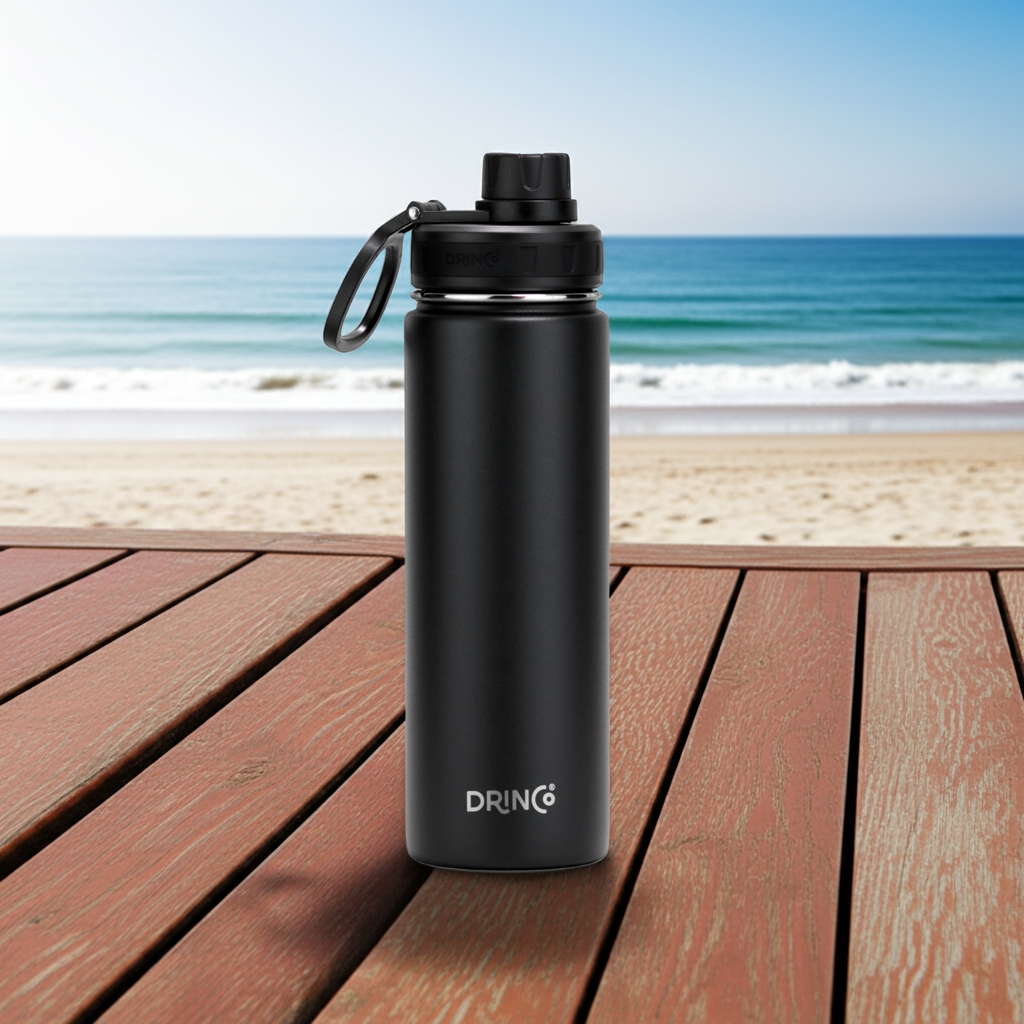 DRINCO® 22oz Stainless Steel Sport Water Bottle - Black