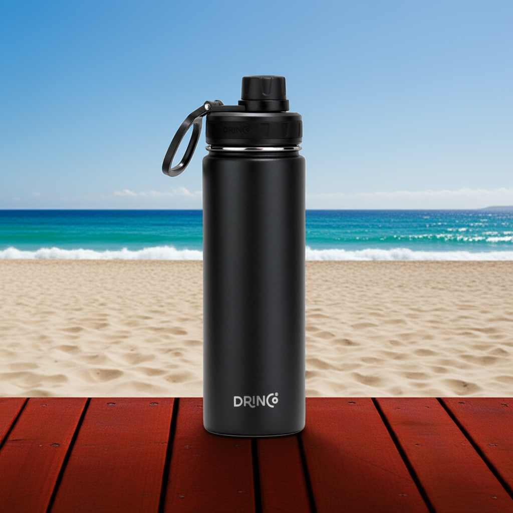DRINCO® 22oz Stainless Steel Sport Water Bottle - Black