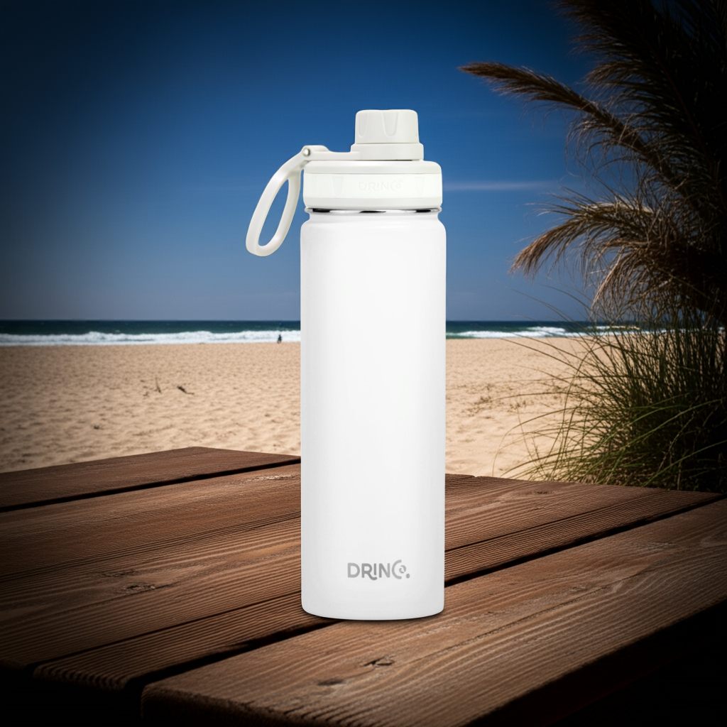 DRINCO® 22oz Stainless Steel Sport Water Bottle - Artic White