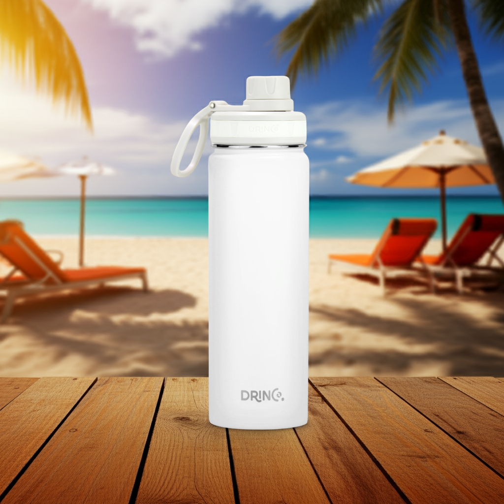 DRINCO® 22oz Stainless Steel Sport Water Bottle - Artic White